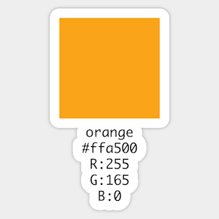 Orange Hex and RGB Code Sticker